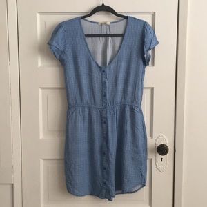 Blue Patterned Dress with Pockets